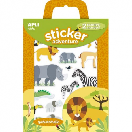 Set of stickers with 2 boards of Apli Kids - Savanna
